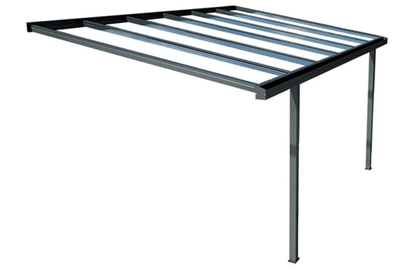 Carport autoportée en aluminium et toiture polycarbonate