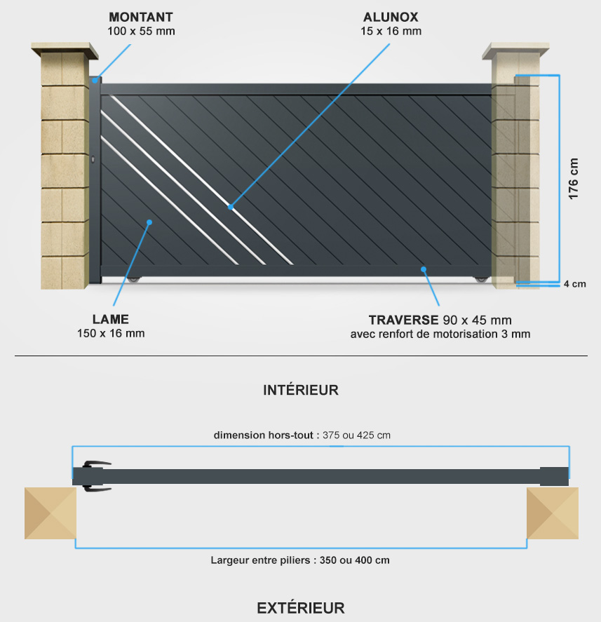 Portail Aluminium Coulissant Everest Portail Coulissant Semi Modern Portail Aluminium Coulissant Everest Portail Coulissant Semi Modern
