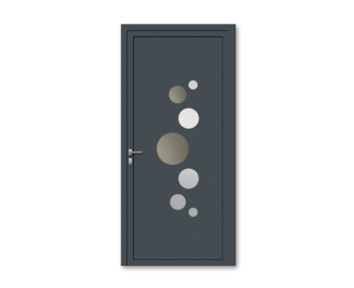 Porte d'entrée aluminium monobloque 75 mm DS02