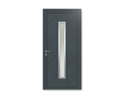 Porte d'entrée aluminium monobloque 75 mm NO4