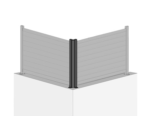 Poteau de clôture aluminium angles spéciaux
