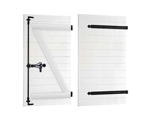 Volet Aluminium Double Battant Horizontal à Barres Écharpe