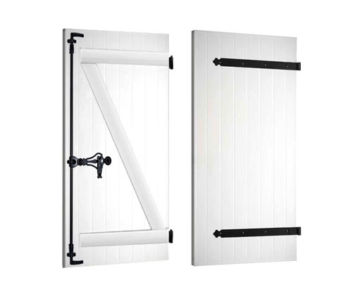 Volet Aluminium Double Battant à Barres Écharpe