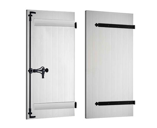 Volet aluminium double battant à barres