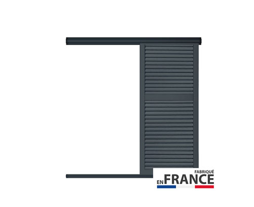 Volet coulissant aluminium 1 vantail persienné avec précadre