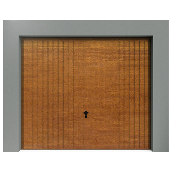 Porte de garage battante chêne doré DESTOCKAGE