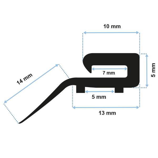 Joint à lèvre caoutchouc pour porte de garage enroulable sur mesure -  Pièces détachées