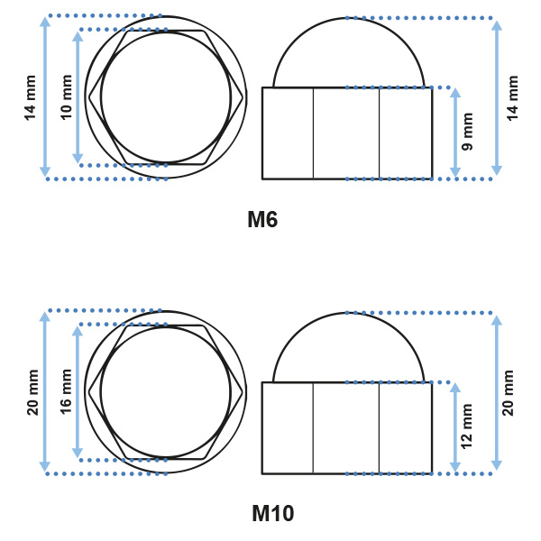 Acheter 10 pièces M6 M8 M10 M12 hexagone en plastique boulon écrou dôme  capuchons de Protection couvre exposé protéger contre les intempéries