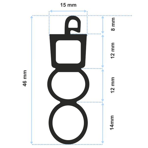 Joint de lame finale pour porte de garage enroulable building-plastics