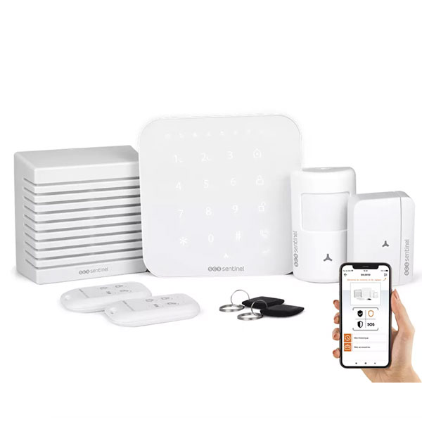 Kit alarme sans fil connecté Wi-Fi et GSM 4G KITALARM