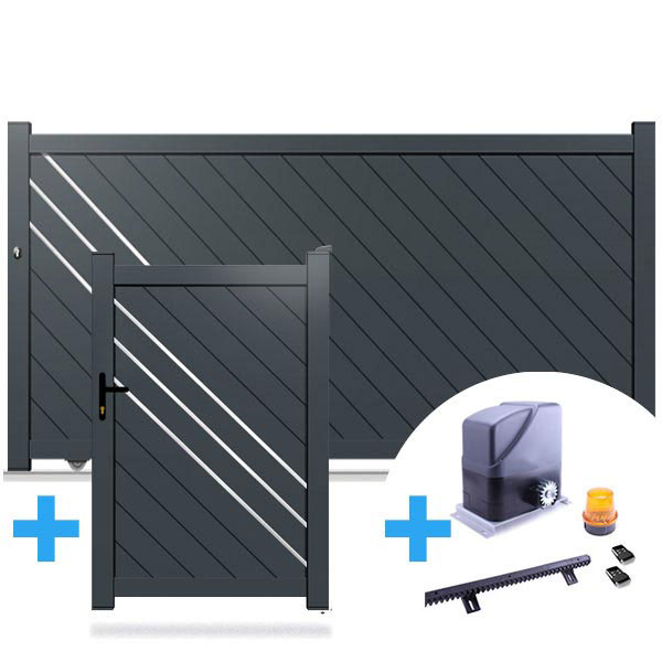 Pack portail Everest + portillon + moteur SLIDE 800