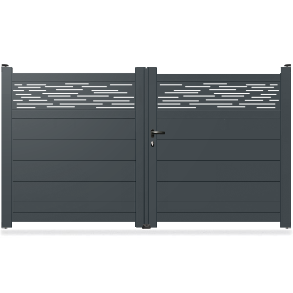 Portail aluminium droit Linea-H