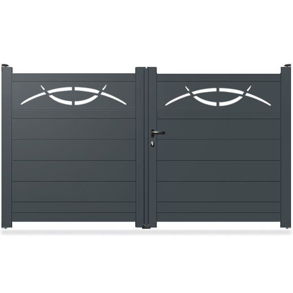 Portail aluminium droit Luna-H