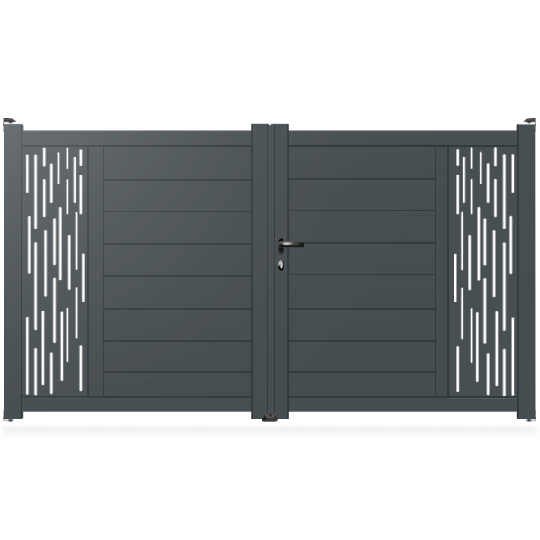 Portail aluminium droit Linea-V2