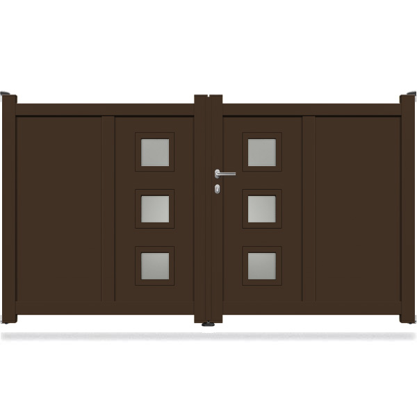 Portail aluminium battant design DS07