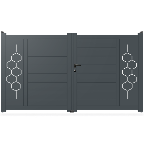 Portail aluminium droit Abeïa-V2