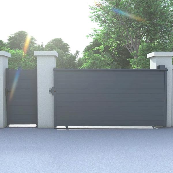 Portail aluminium coulissant SM14 + portillon