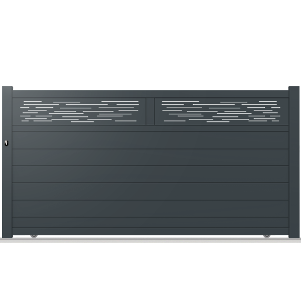 Portail aluminium coulissant semi-modern Linea-H