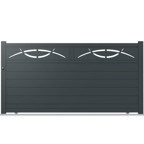 Portail aluminium coulissant semi-modern Luna-H