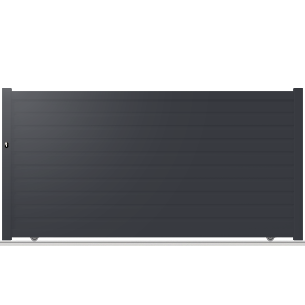 Portail aluminium coulissant semi-modern Vague