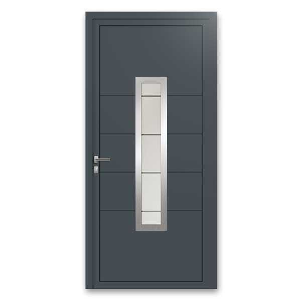 Porte d'entrée aluminium monobloque 75 mm KI4