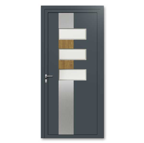 Porte d'entrée aluminium monobloque 75 mm KR4