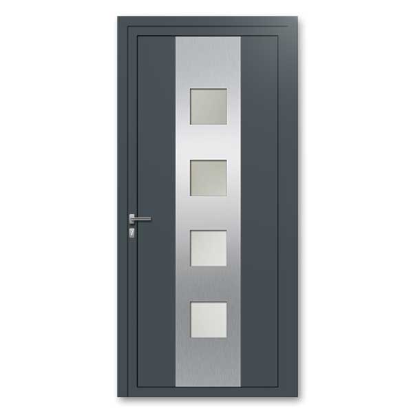 Porte d'entrée aluminium monobloque 75 mm LE2