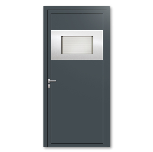 Porte d'entrée aluminium monobloque 75 mm LZ4