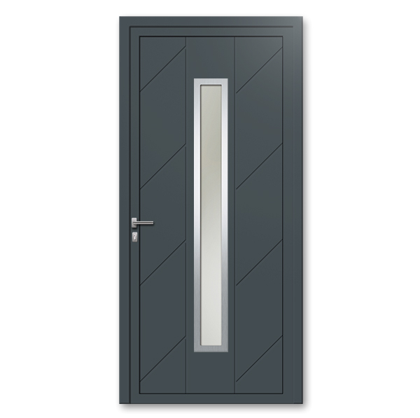 Porte d'entrée aluminium monobloque 75 mm NO4