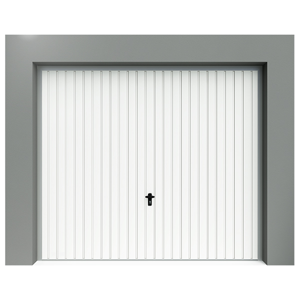 Porte de garage basculante à rainures verticales