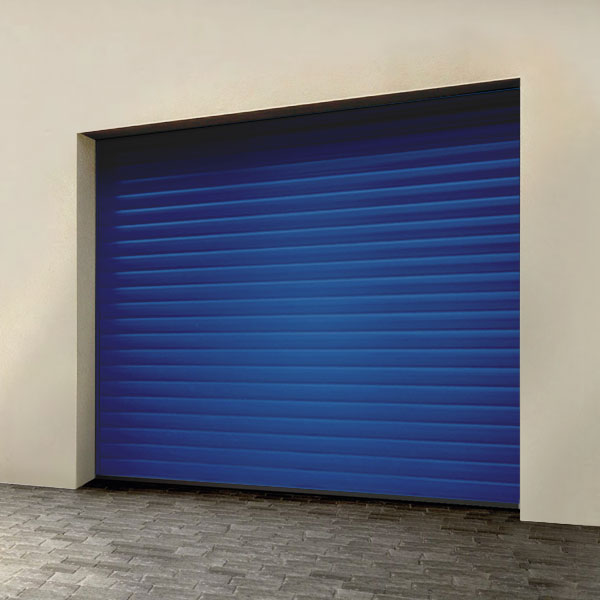 Porte de garage enroulable lame 100 mm bleu 5010
