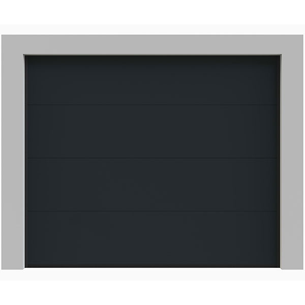 Porte de garage sectionnelle lisse grise