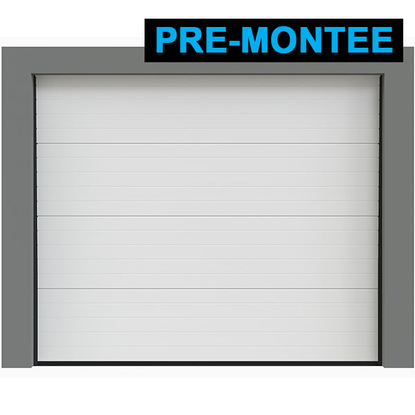 Porte de garage sectionnelle prémontée à rainures