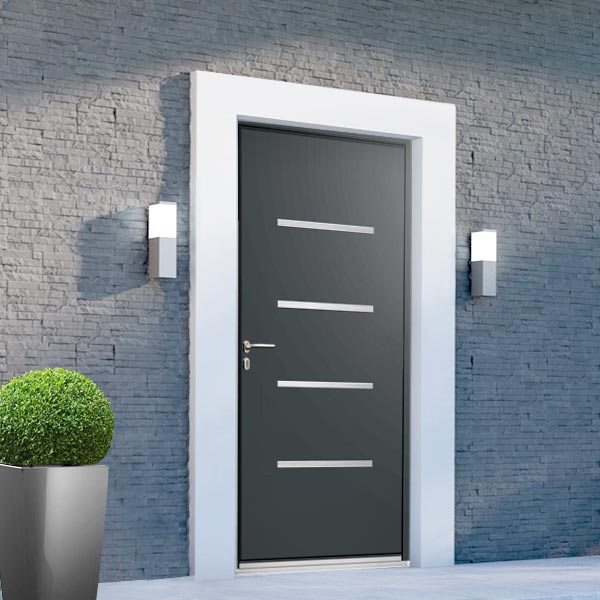 Porte entrée aluminium design + alunox Olympe
