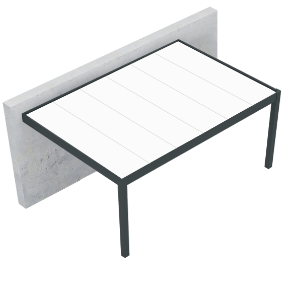 Carport en aluminium adossé 2 poteaux Baiona