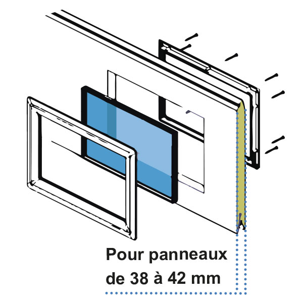 Hublot porte de garage sectionnelle rectangulaire, vitrage synthétique -  Garatec