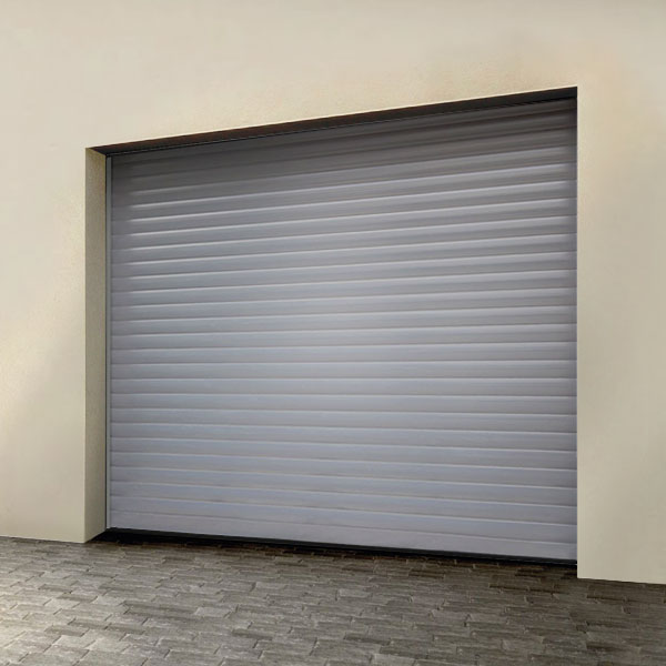 Porte de garage enroulable gris claire Ral 9006