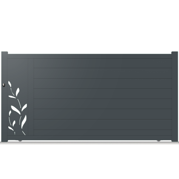 Portail aluminium coulissant semi-modern Jasmin-V