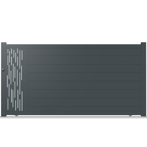 Portail aluminium coulissant semi-modern Linea-V