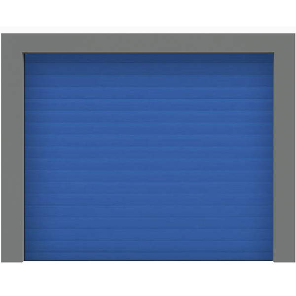 porte de garage enroulable bleu 5010 à lames de 100 mm