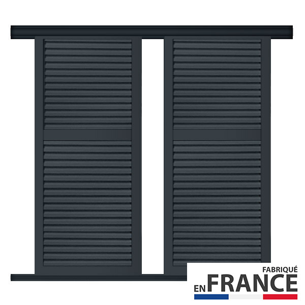 Volet coulissant aluminium 2 vantaux persiennés