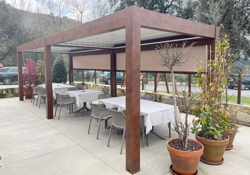 Pergola aluminium bioclimatique autoportée double 6 pieds